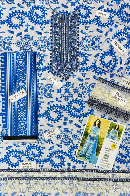 Maria.B. Khaddar Embroidered 3 Piece | MB106 - Trendy Casual Outfits - Laiba Rauf