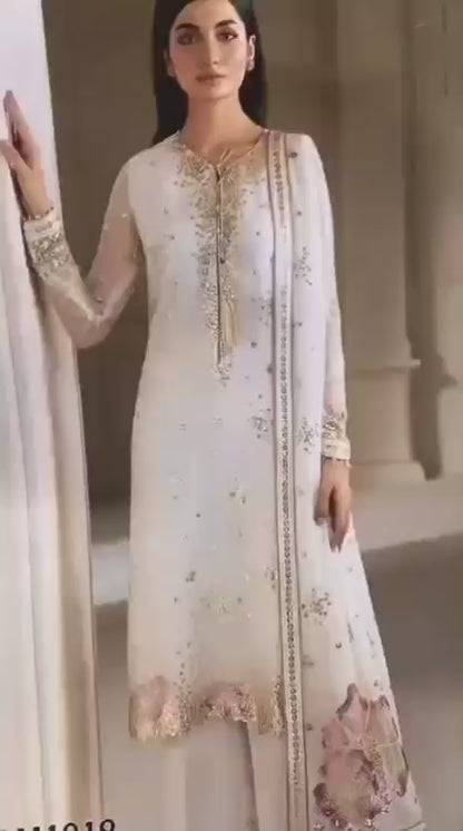 Jazmin Chiffon Embroidered Collection  | JZ - Trendy Casual Outfits - Laiba Rauf