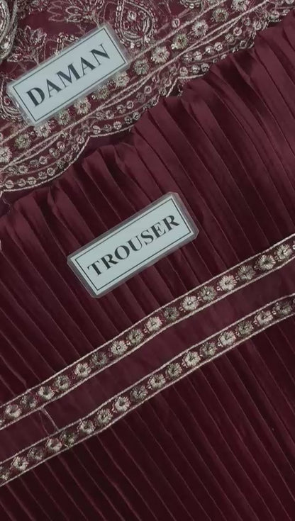 Alizeh Fashion Chiffon Embroidered 3 piece  | AF - Trendy Outfits - Laiba Rauf