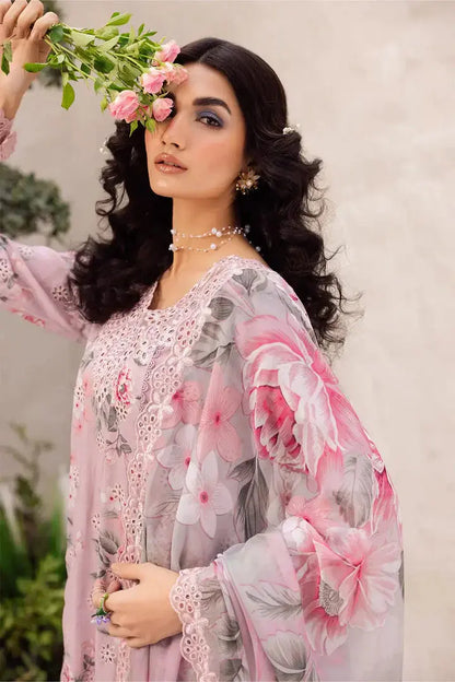 IZNIK Linen 3 Piece Digital Printed Pink | IZ106 My Store
