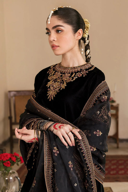 Baroque Luxury Embroidered Velvet 3 Piece | BR102 - Trendy Casual Outfits - Laiba Rauf