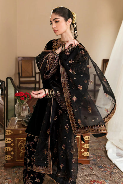 Baroque Luxury Embroidered Velvet 3 Piece | BR102 - Trendy Casual Outfits - Laiba Rauf