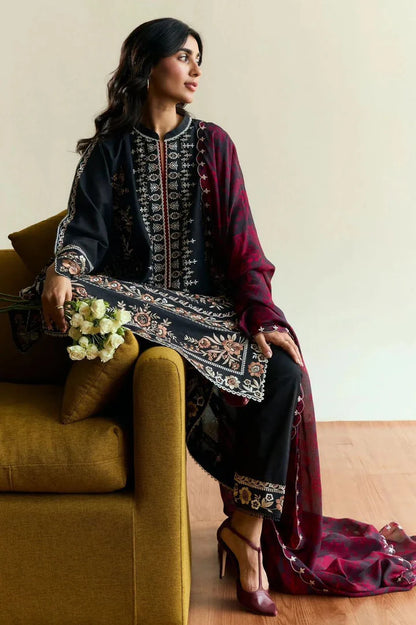 Zara Dhanak Embroidered 3 Piece | ZR110 - Trendy Casual Outfits - Laiba Rauf
